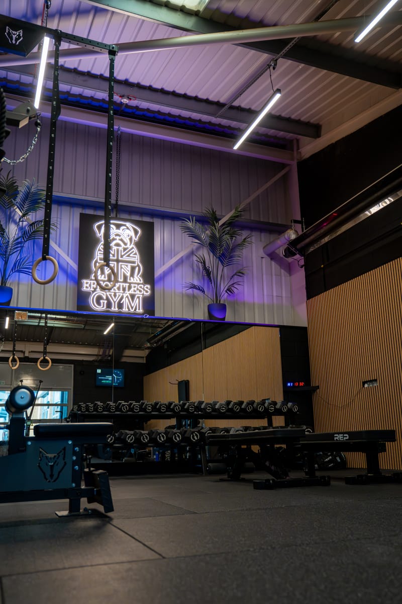 Calm, private gym interior with professional equipment