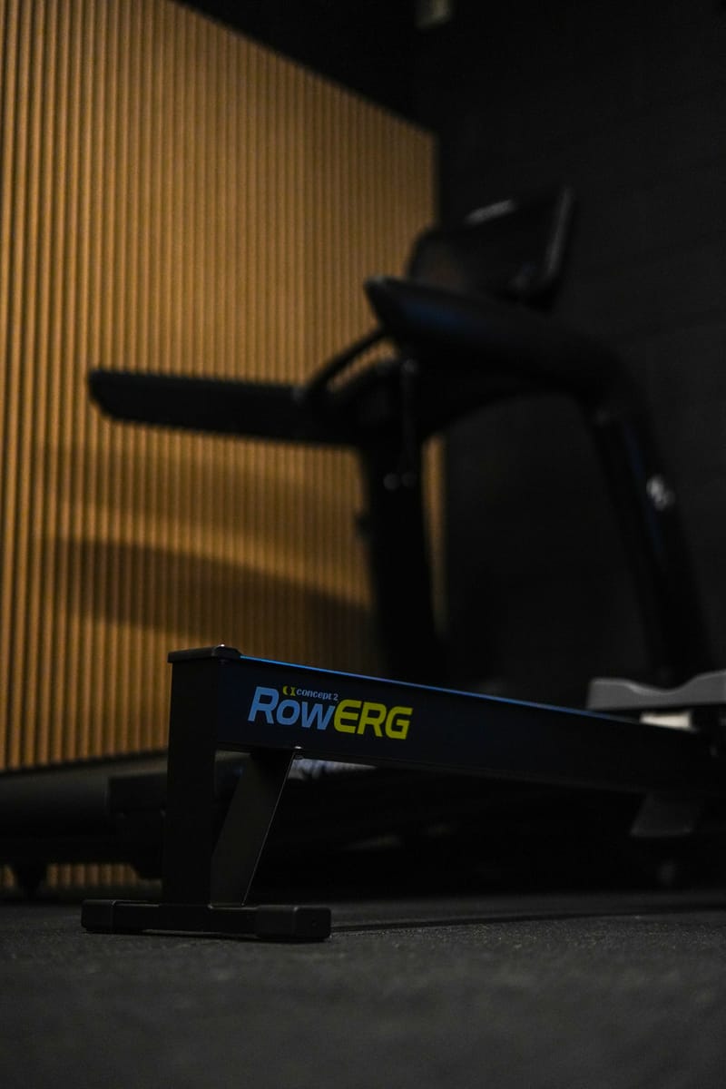 Cardio equipment including rower and treadmill