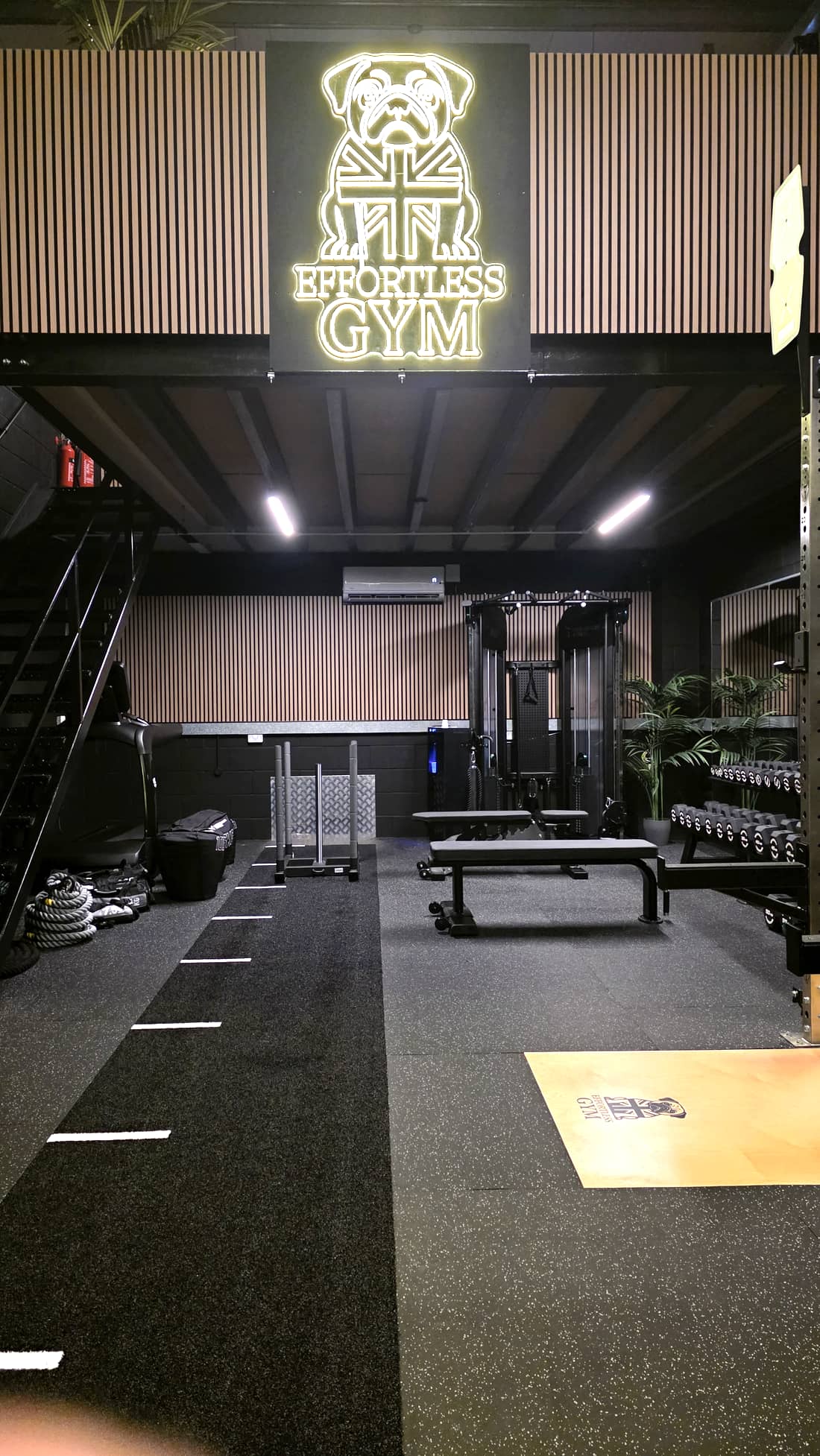 Effortless Gym Poole training floor with Effortless Gym signage