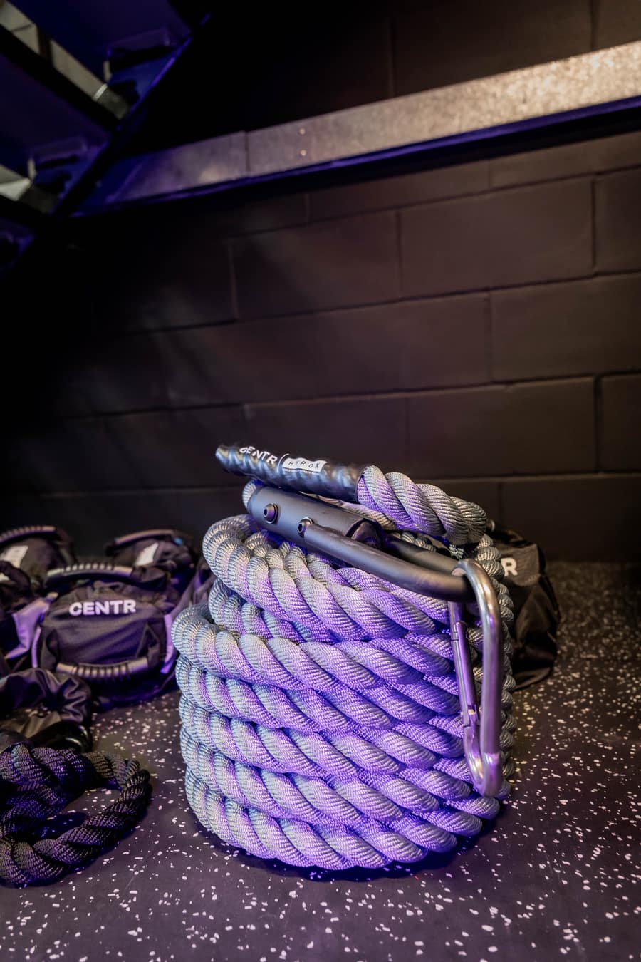 HYROX-branded battle rope at Effortless Gym Poole